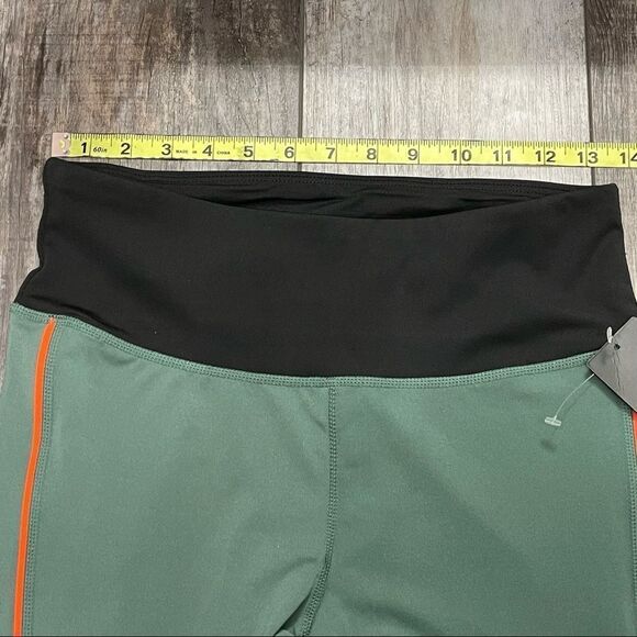 NWT Kimberly Color Block Green Orange Black Leggings Size Medium - Picture 6 of 9